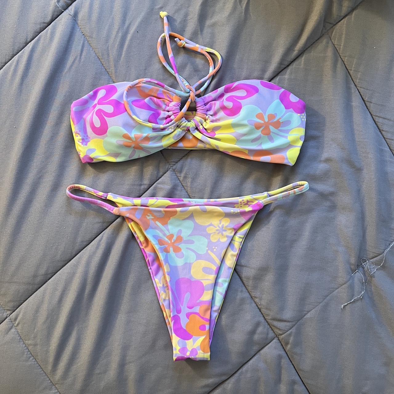 JUSTICE BLACK BIKINI SET SIZE 12 WORN A COUPLE OF - Depop