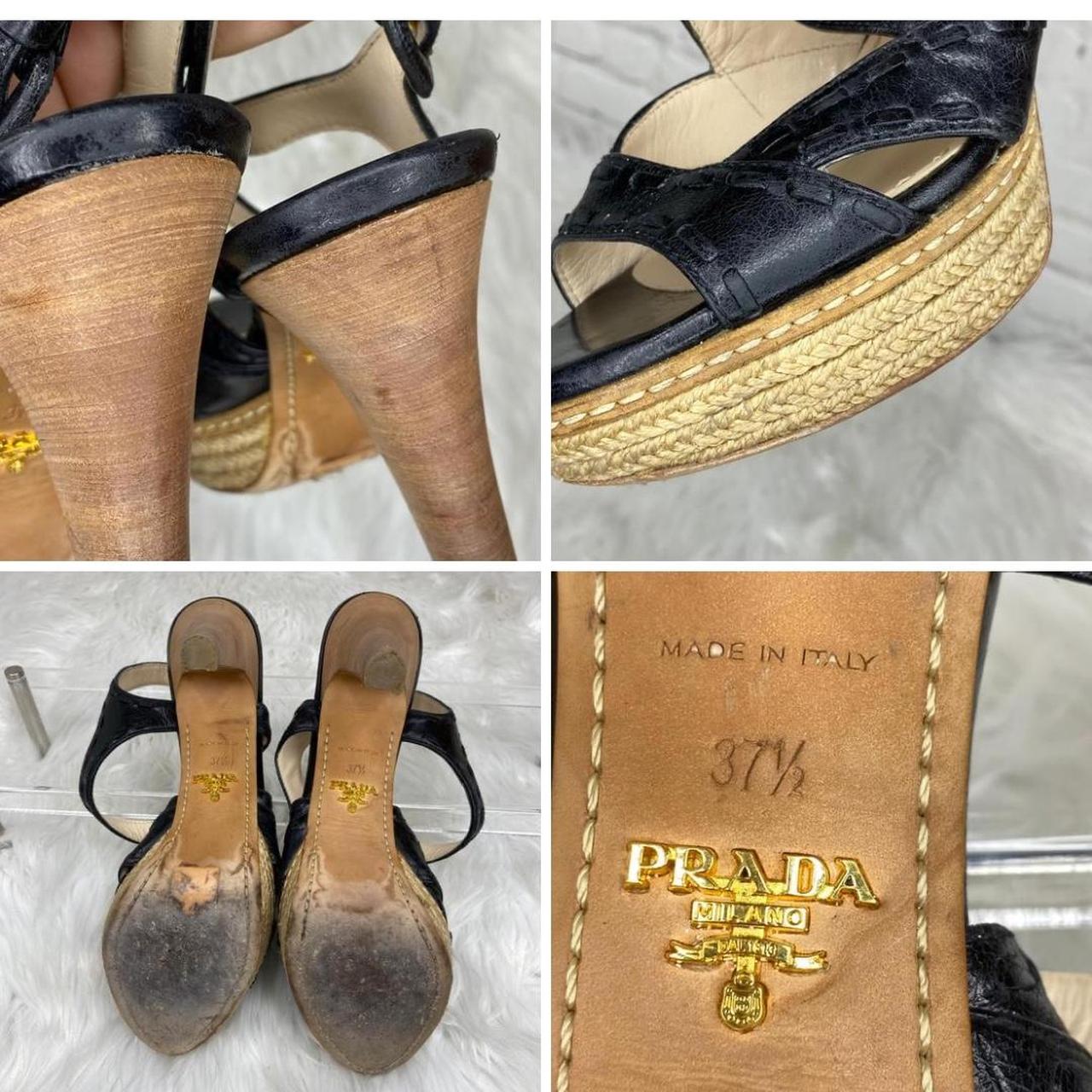 Prada Pattina Glace Calf Leather Bianco + Nero - Depop