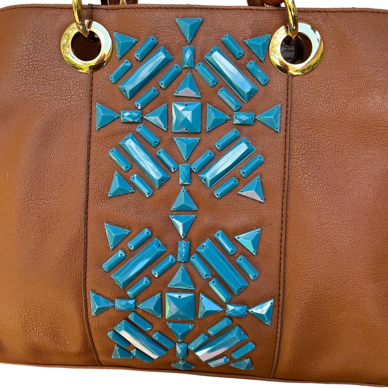 IMAN Vegan cheapest Global Chic Tote Bag Southwestern Vibes Brown & Turquoise