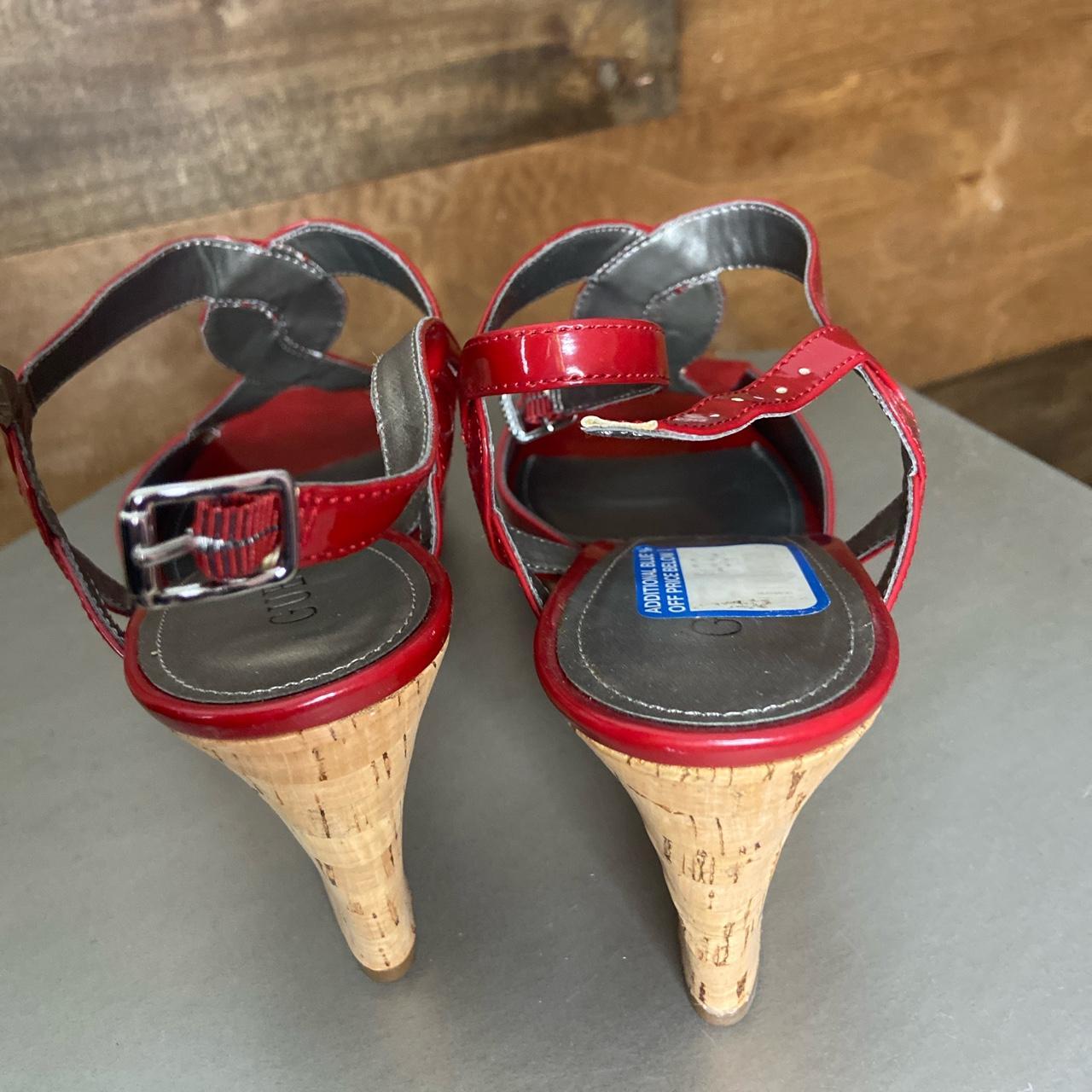 Vintage 2000s Guess Red Wedge Sandals Still with Depop