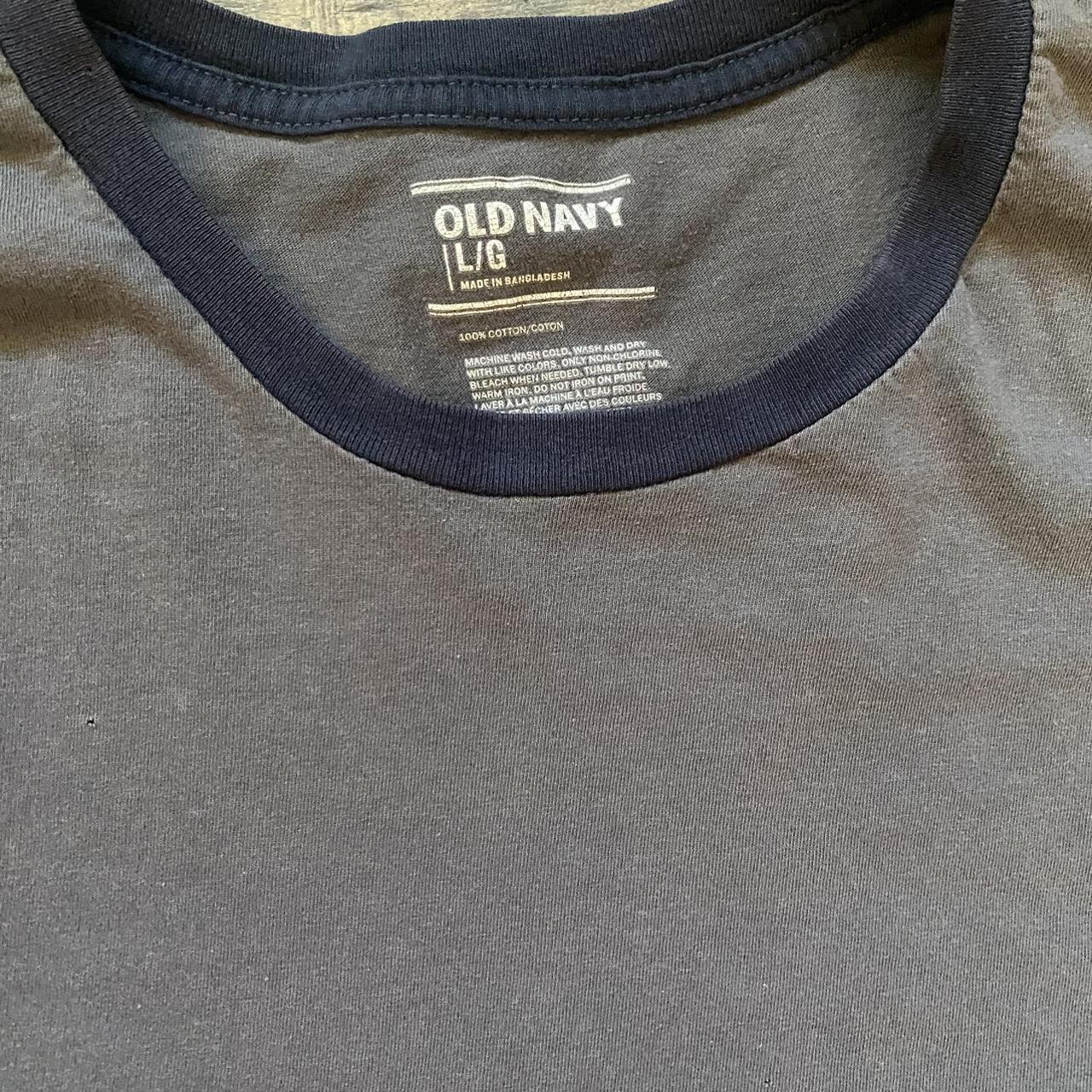 Old Navy Tee Trim on sleeves and collar Size... - Depop
