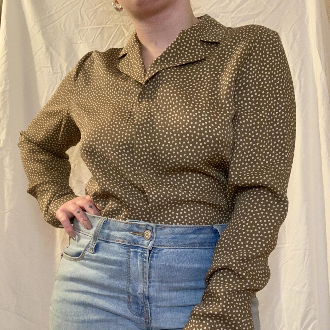 Petite Talbots Polka Dot Blouse Tagged Size Depop