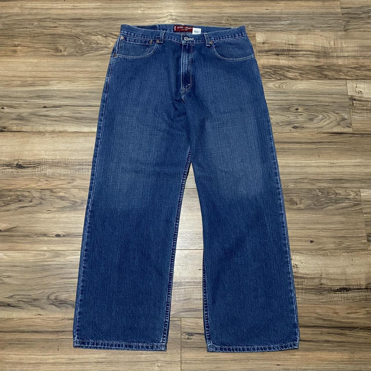 Levi 579 Straight Baggy Blue Jeans Size... - Depop