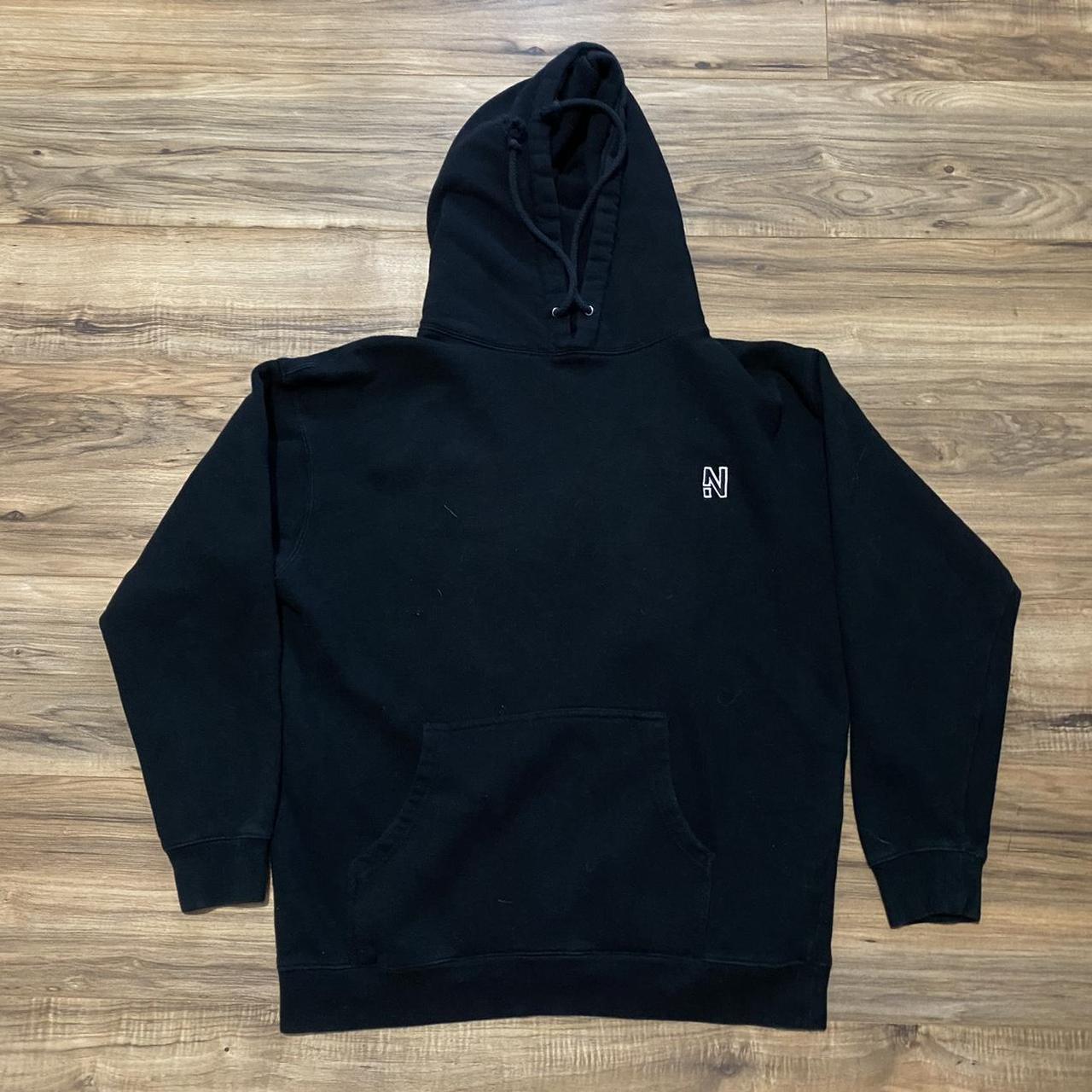 Men's Black and White Hoodie | Depop