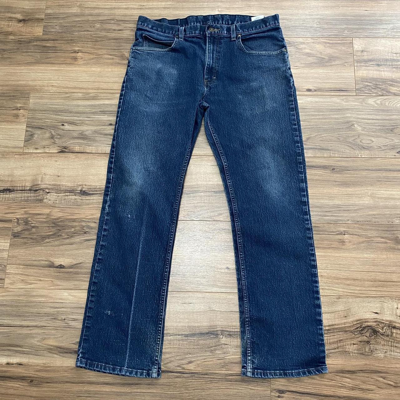 Dickies Faded Denim Blue Jeans Size 34x32 flexible... - Depop