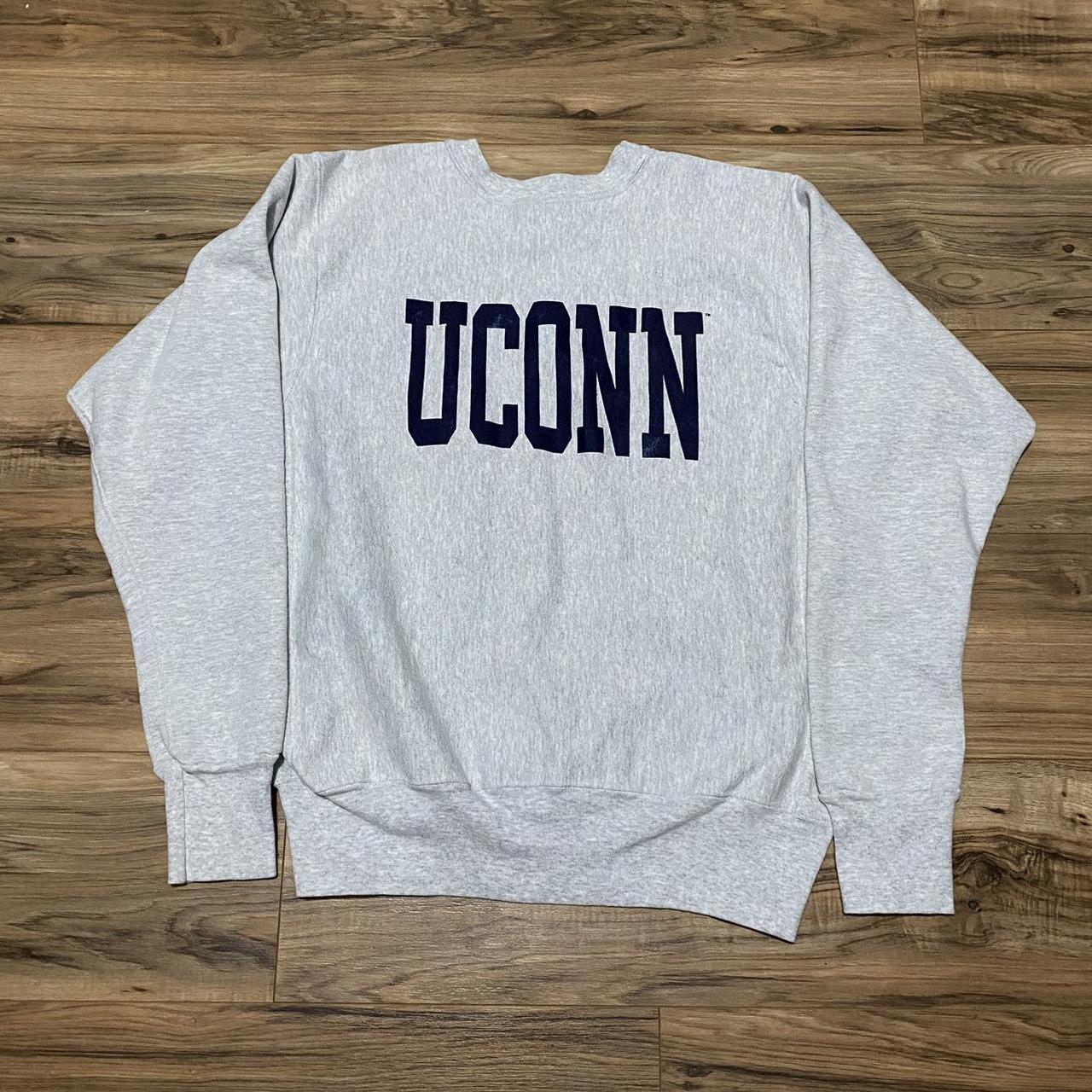 90s UConn Reverse Weave Lifewear Crewneck Size... - Depop