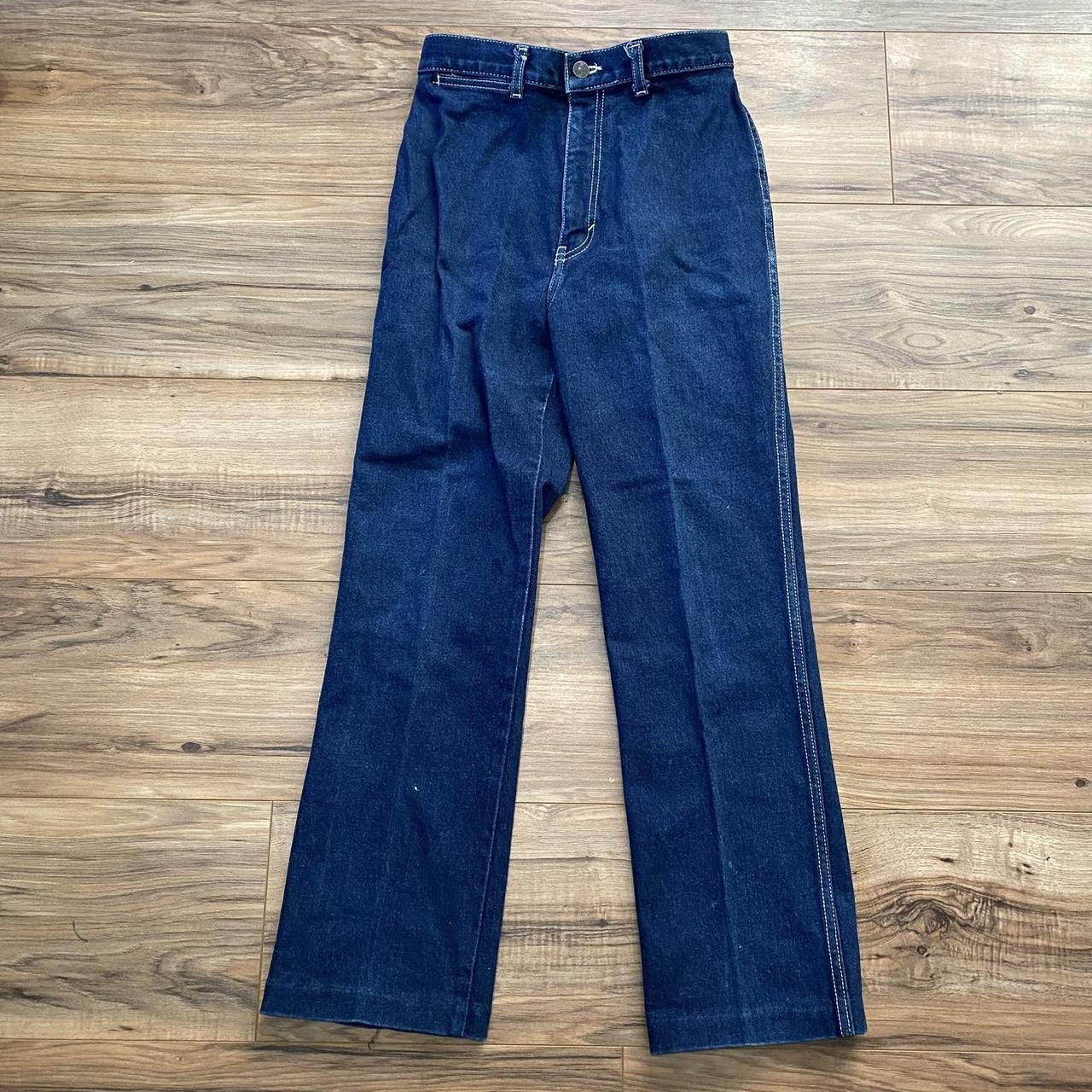 90s Navy Blue Sasson Mom Jeans Size 25x26 Made in... - Depop