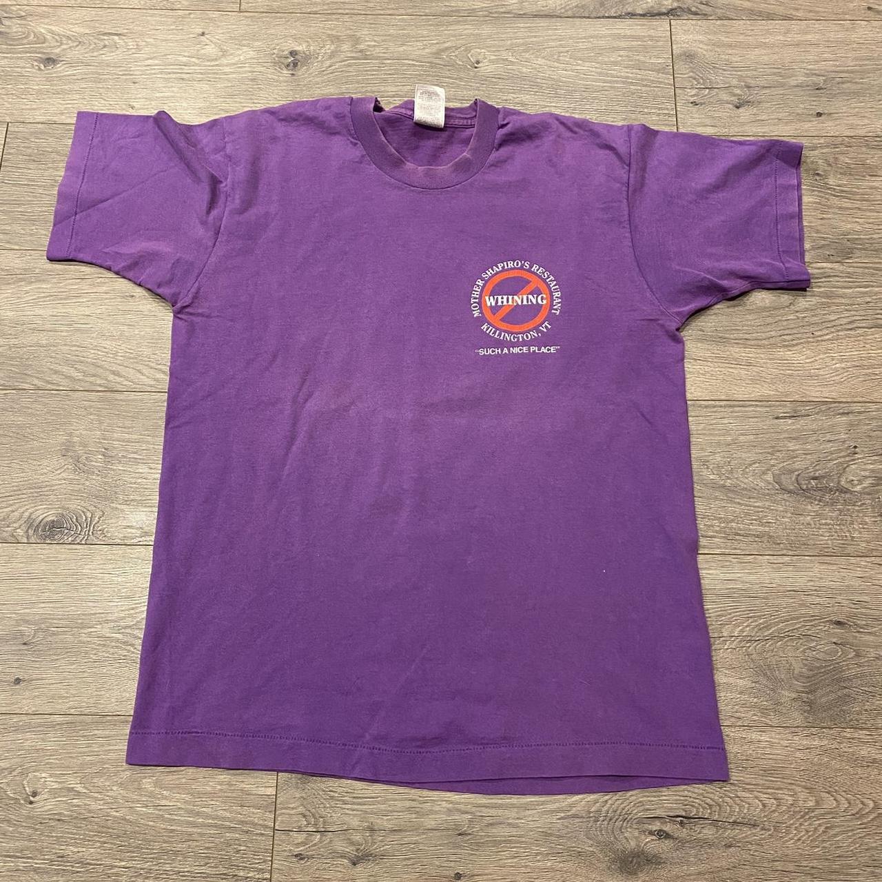 Fruit of the Loom Men's Purple and White T-shirt | Depop