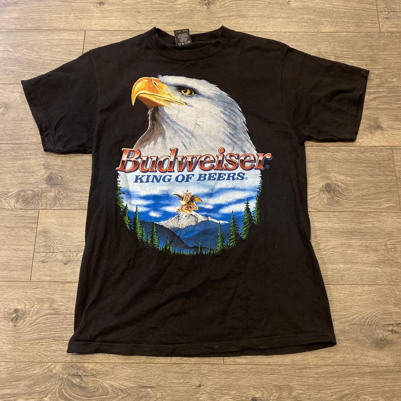 90s Giant Budweiser USA Eagle Nature Tee Shirt Size... - Depop