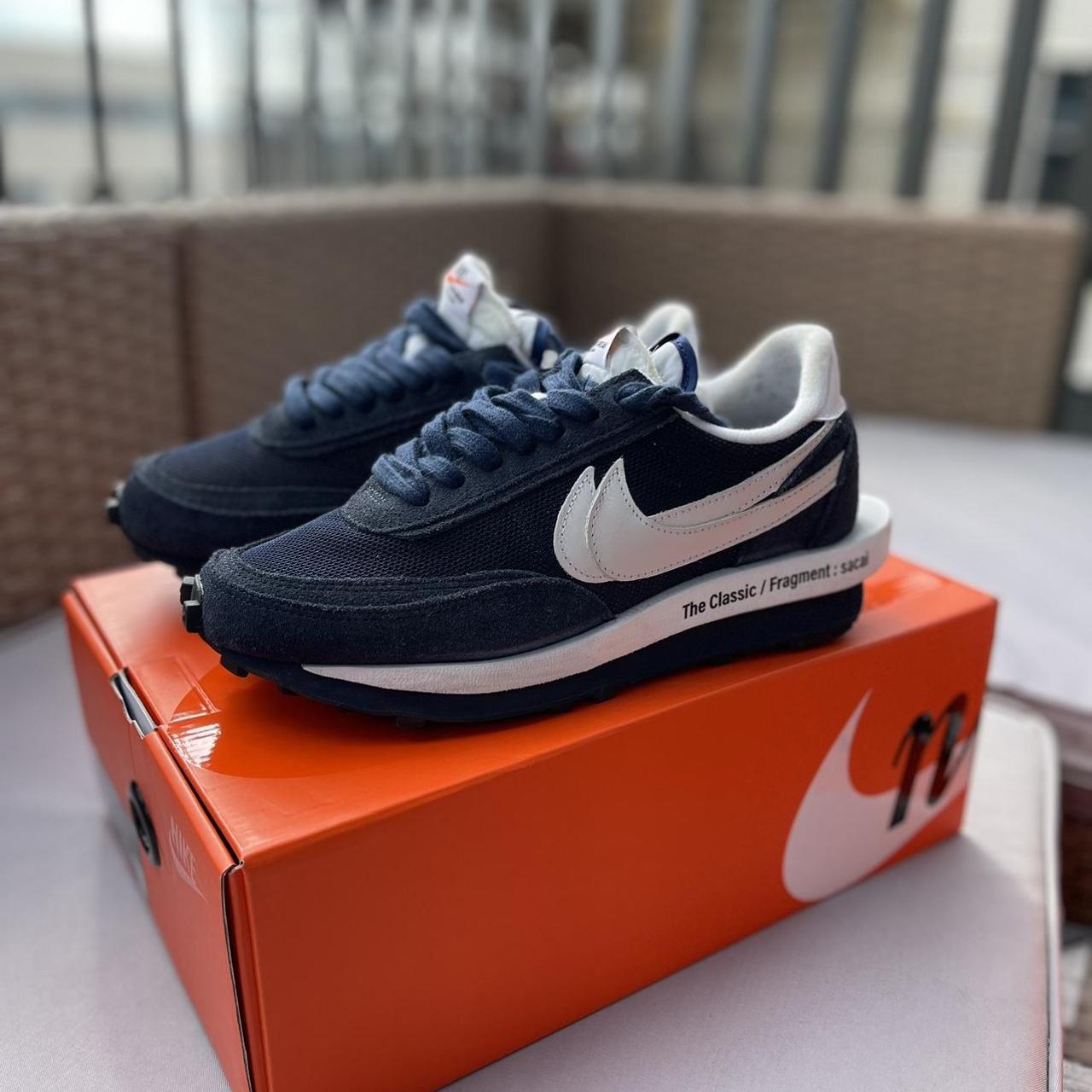 sacai nike waffle blue