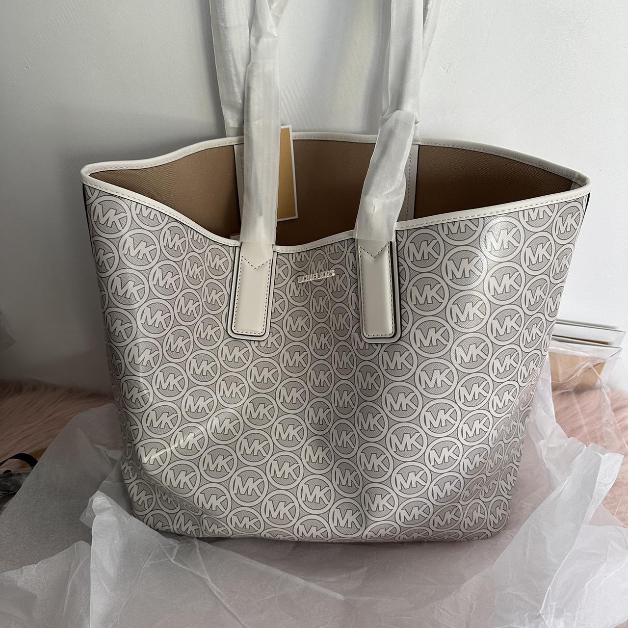 Grey michael kors store tote bag