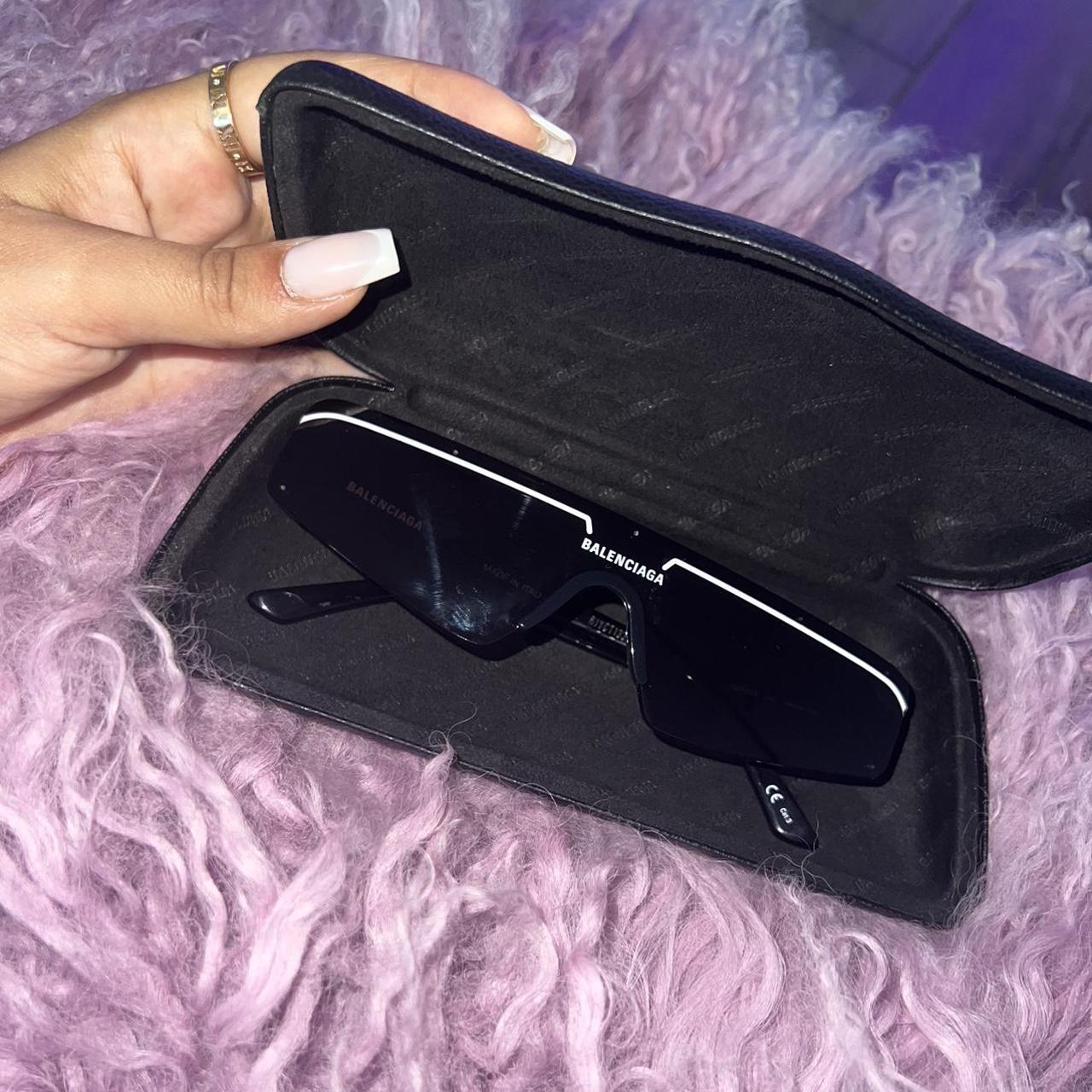 Balenciaga Women's Black Sunglasses | Depop