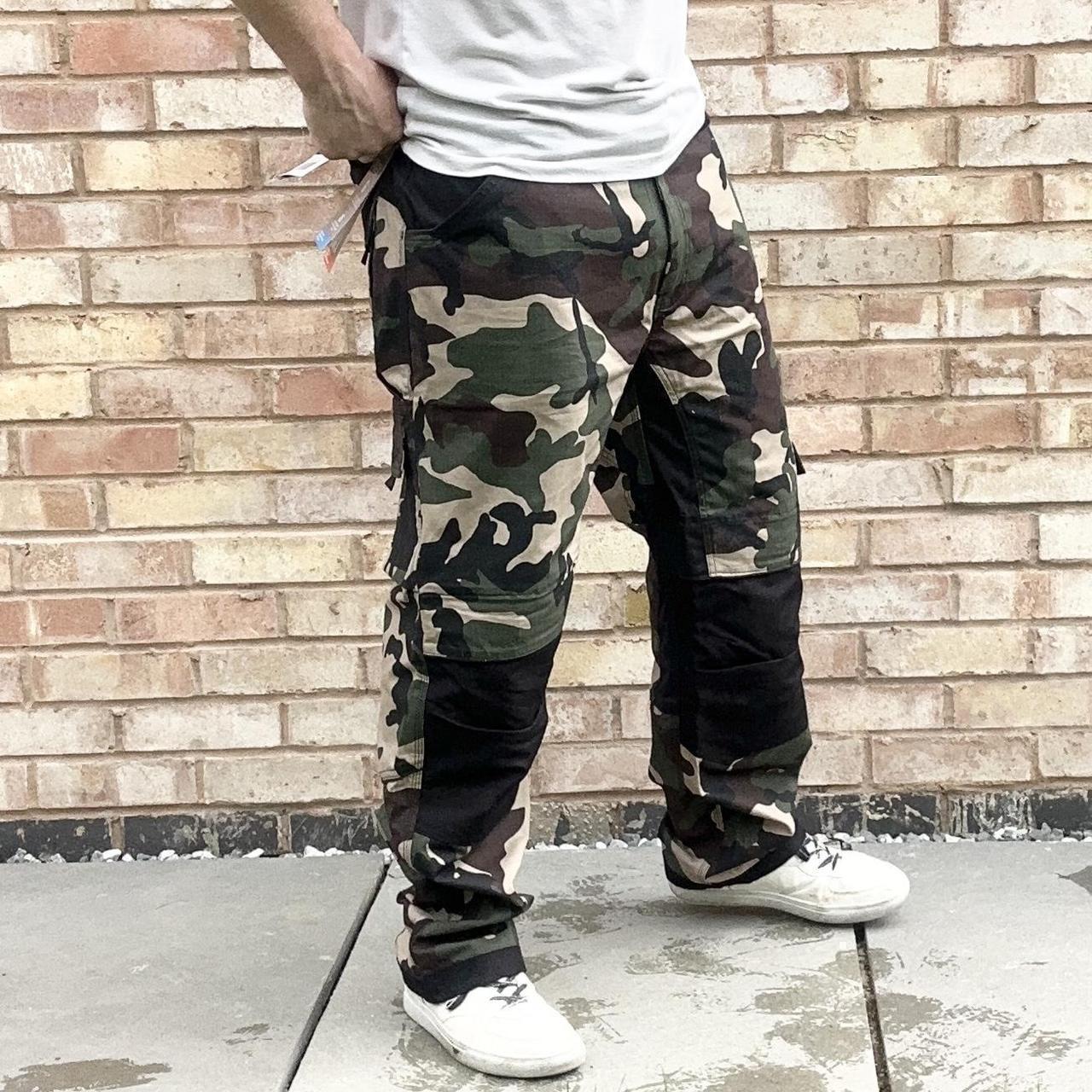 Buy Blue Camo Slim Fit Stretch Cargo Pants For Men Online In India