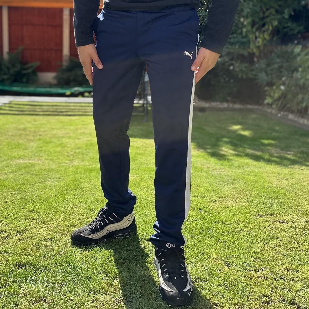 Navy puma hot sale tracksuit bottoms