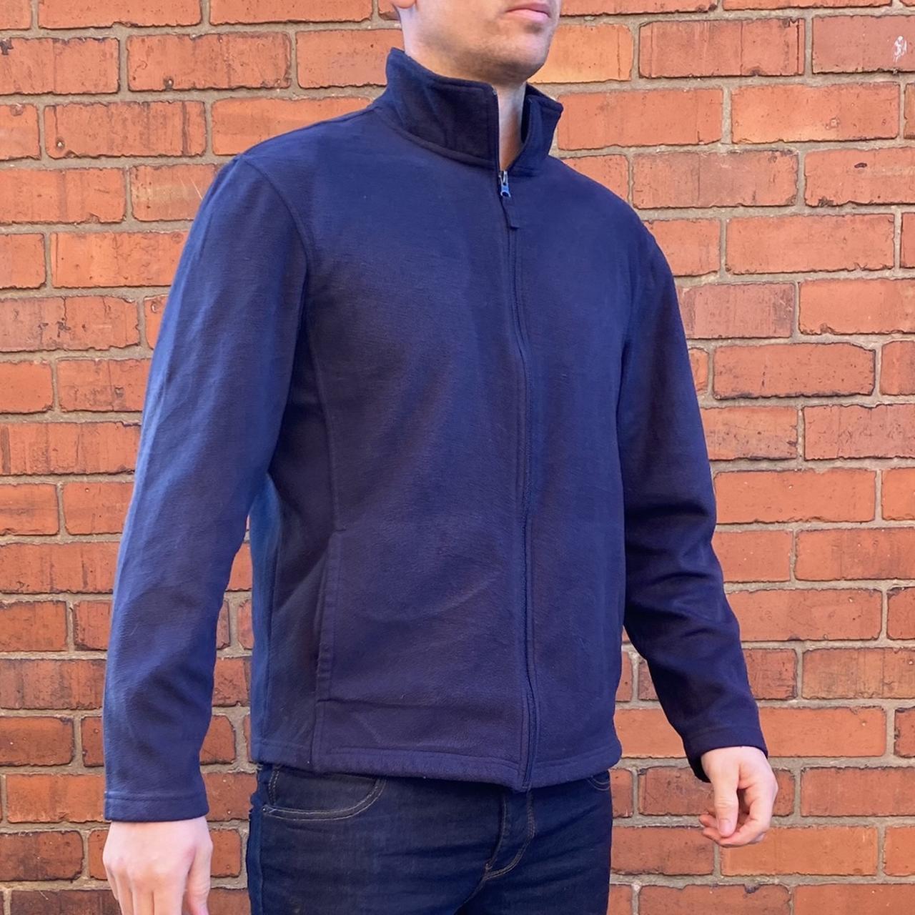 Starter navy fleece jacket • Men’s size medium •... - Depop