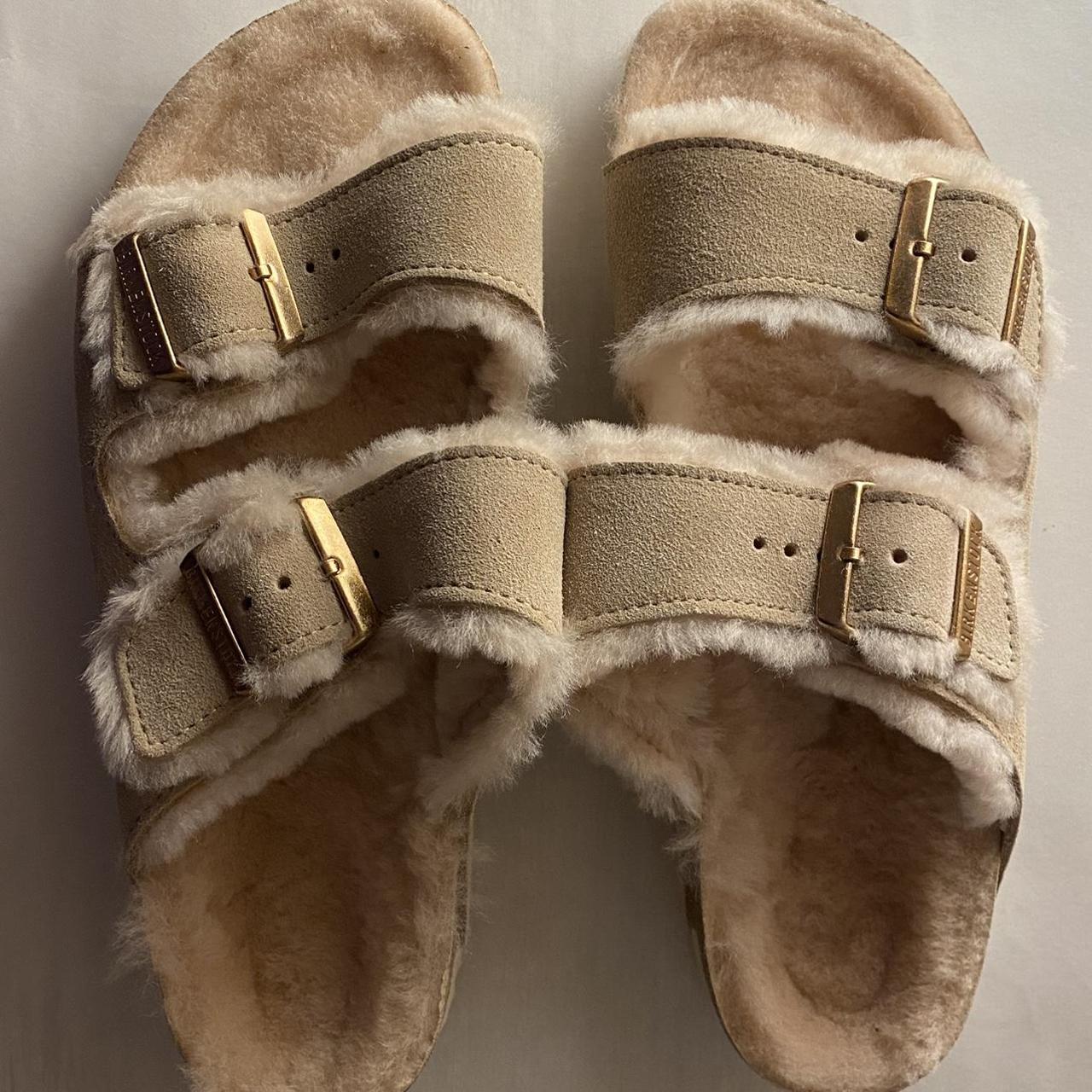 Birkenstock arizona shearling sandal us womens 9/ - Depop