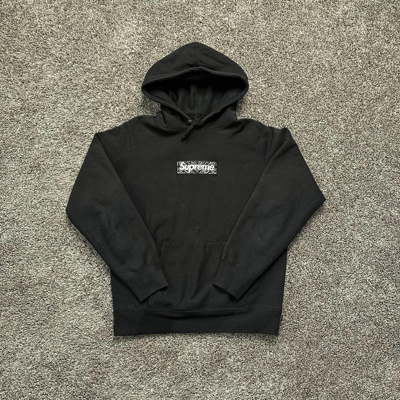 Supreme Bandana Box Logo Hoodie Black - Depop