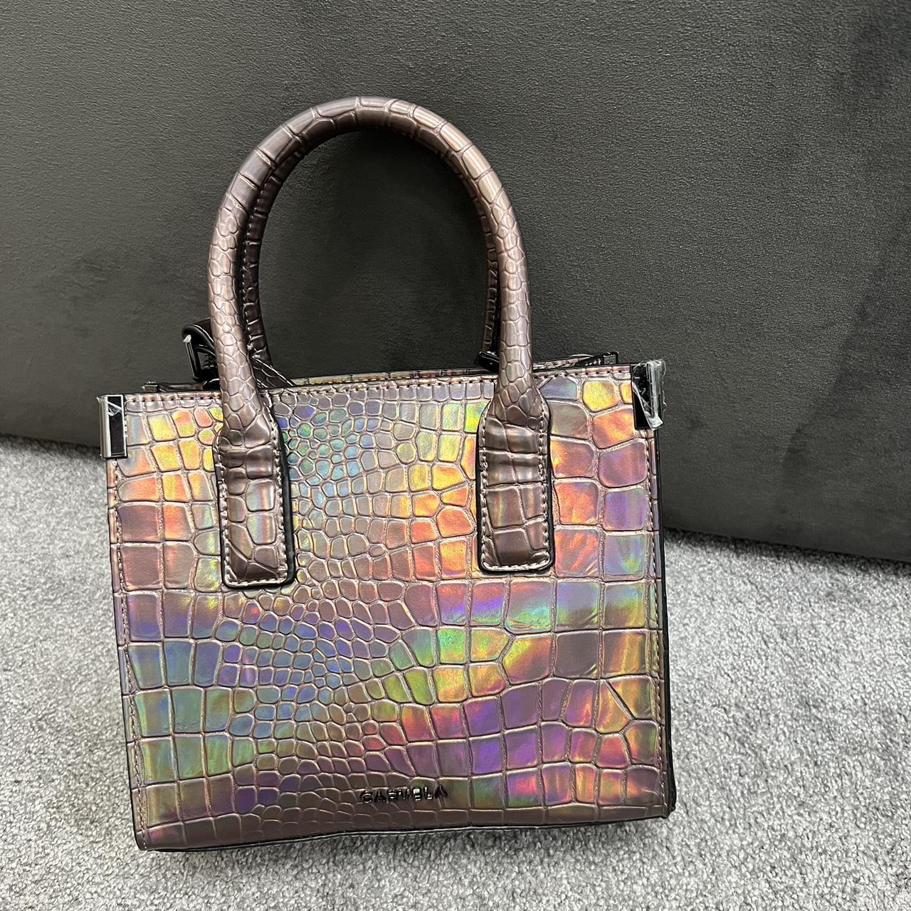 Carvela purple bag with rainbow reflection Never used - Depop