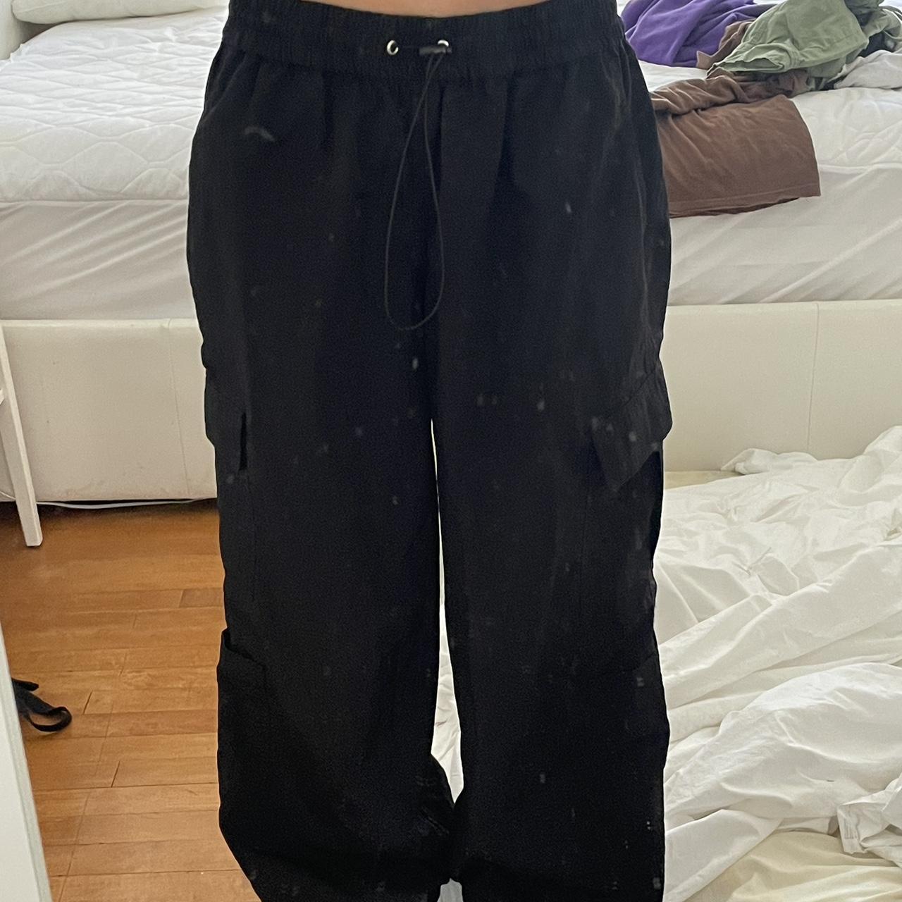 black parachute pants!! Super nice and in great... - Depop