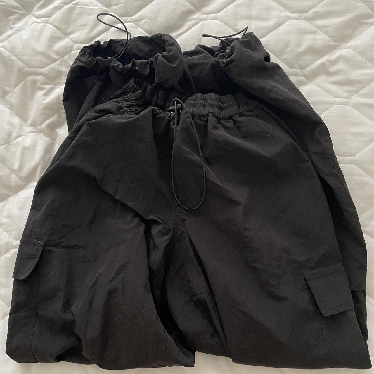 black parachute pants!! Super nice and in great... - Depop