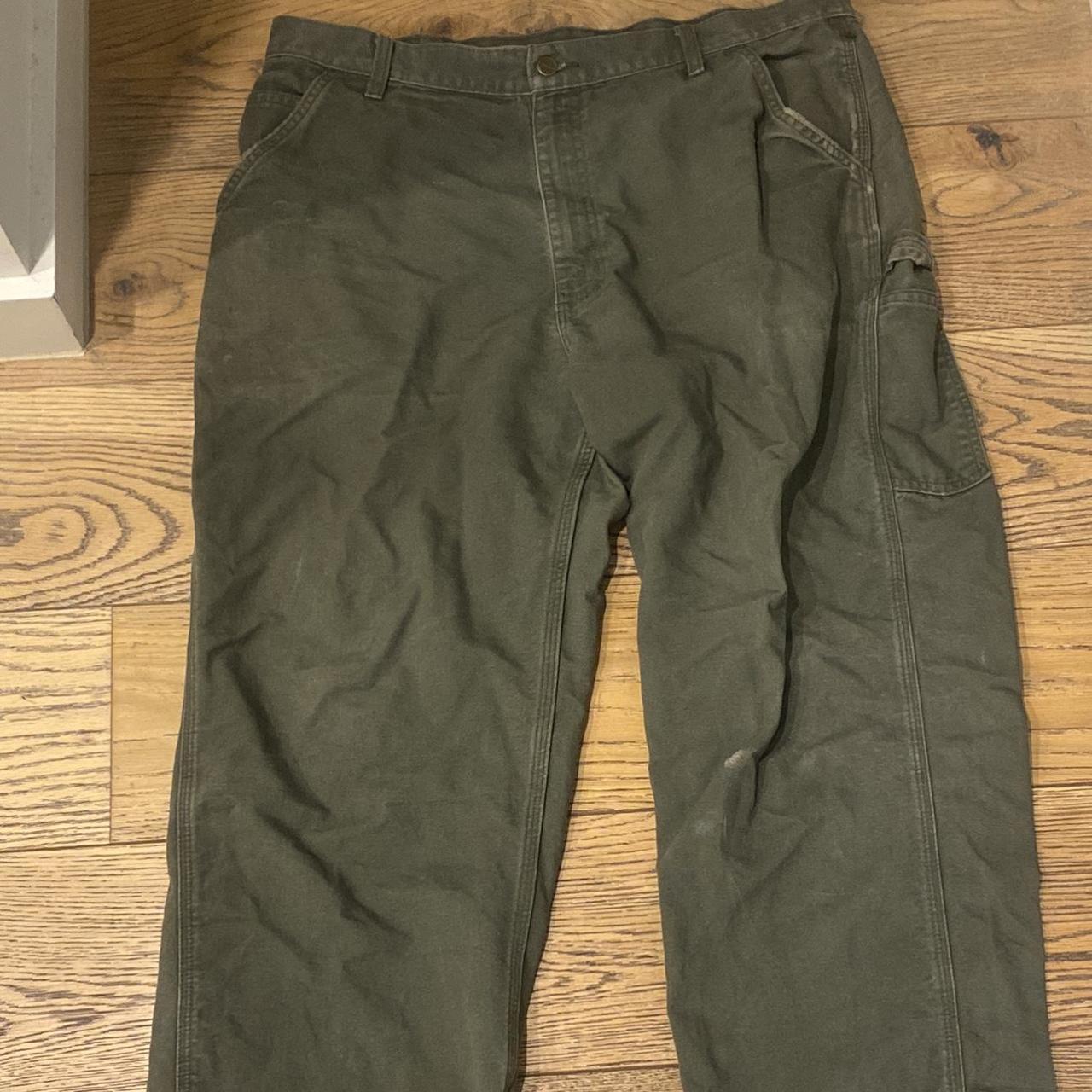 green carhatt carpenters bit of wear at the bottom... - Depop