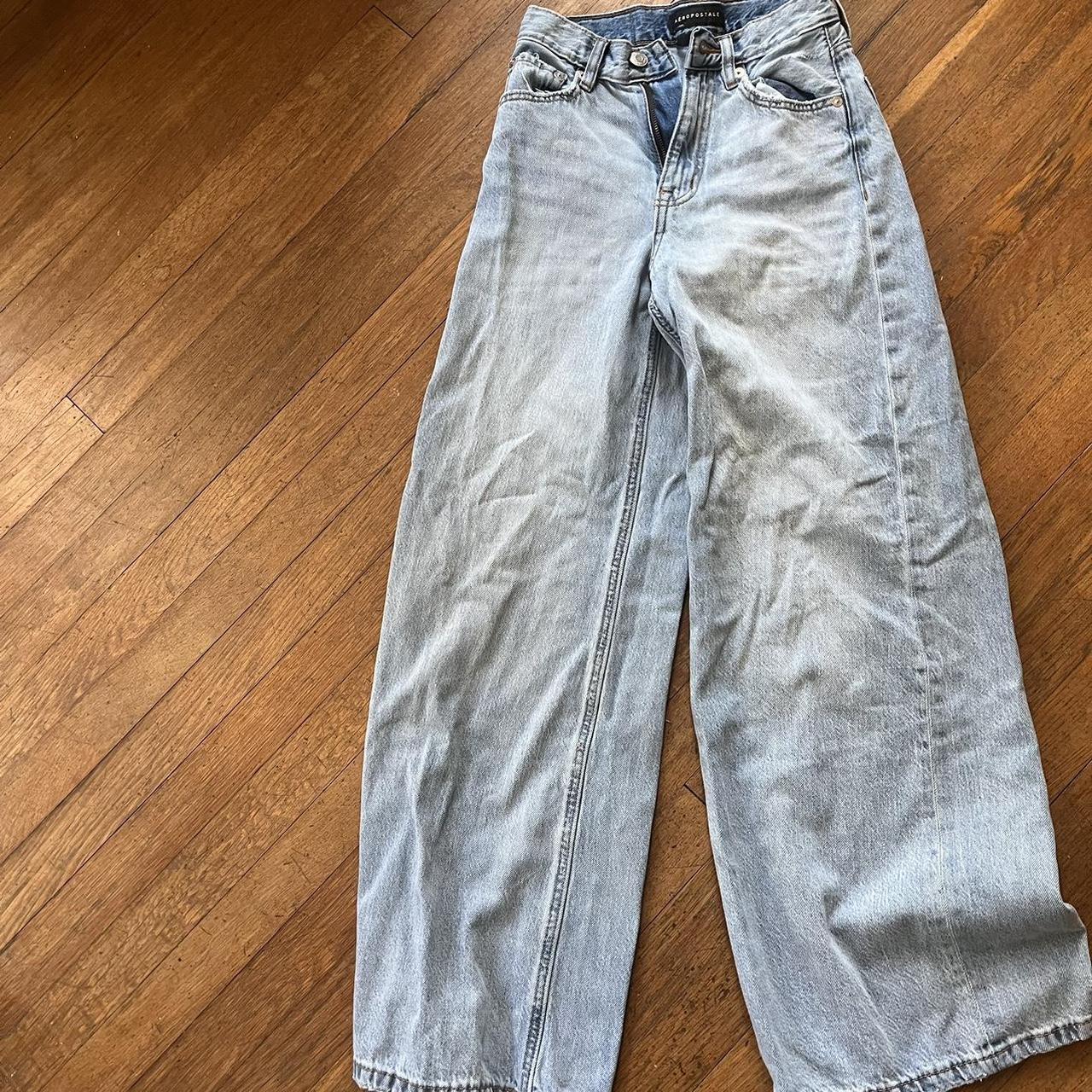 aeropostale jeans. SUPER WIDE LEG and high rise.... - Depop