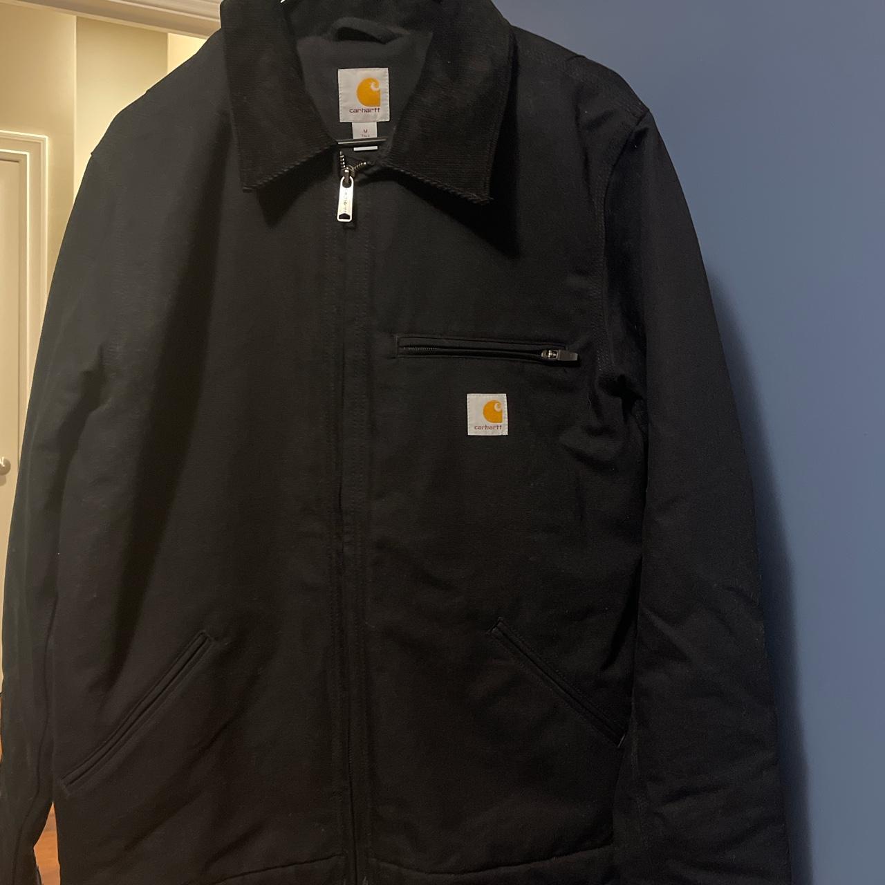 Carhartt Men's Black and Orange Jacket | Depop