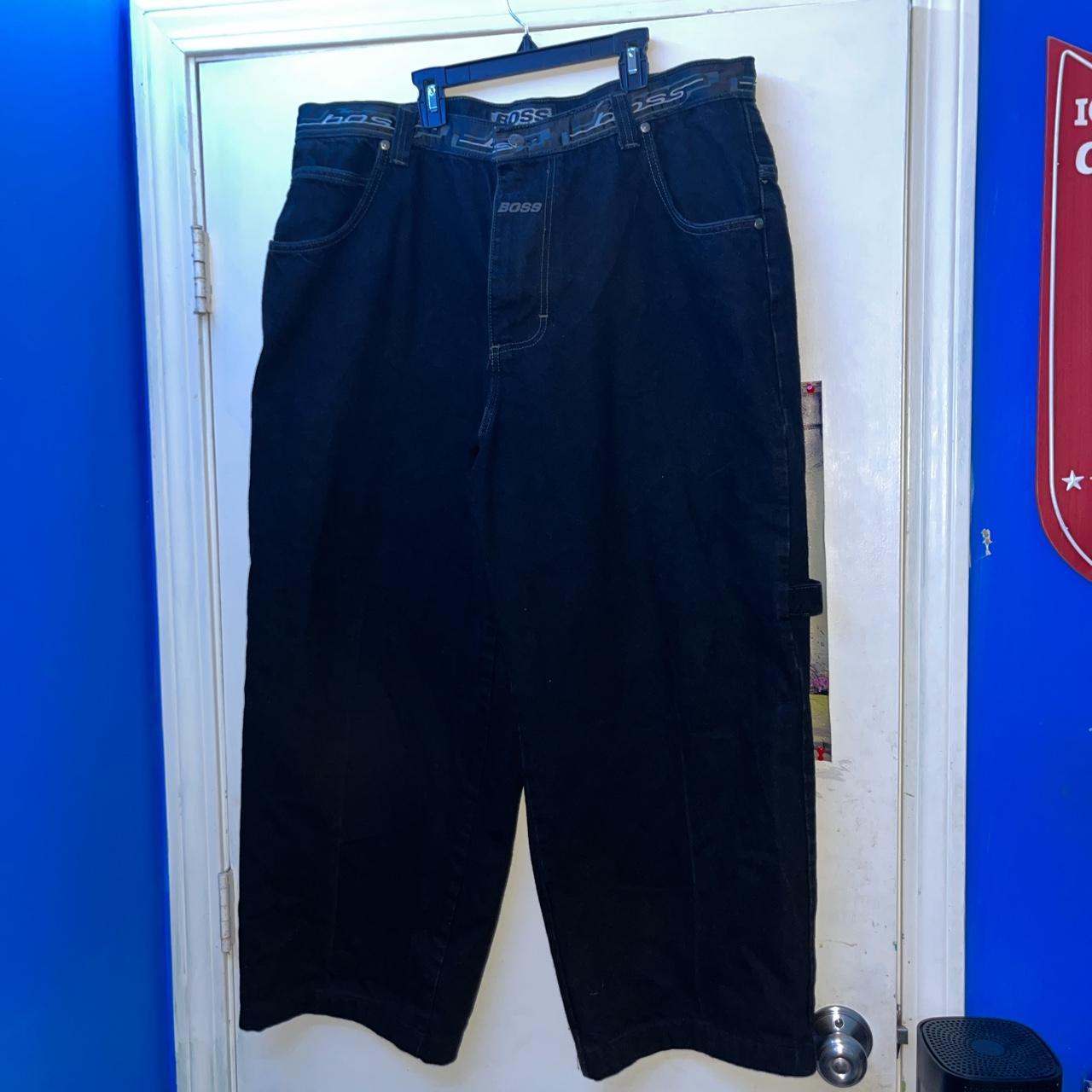 All black y2k style BOSS jeans Waist size:... - Depop