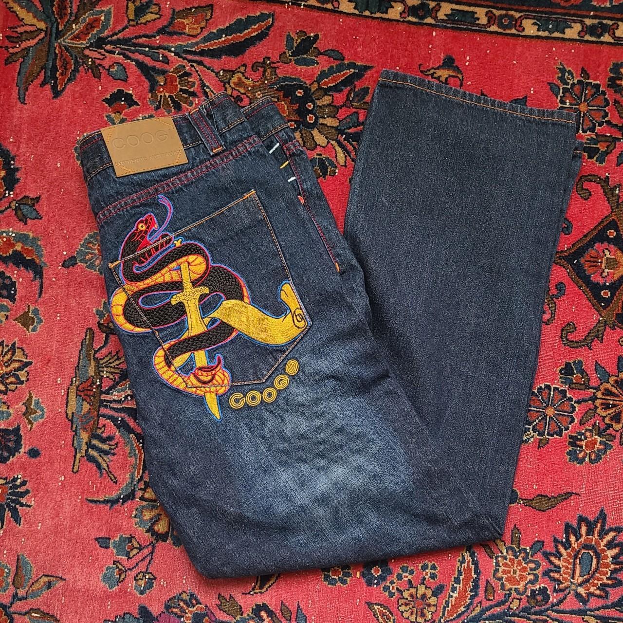 Coogi 38x34 jeans These are have snake and sword - Depop