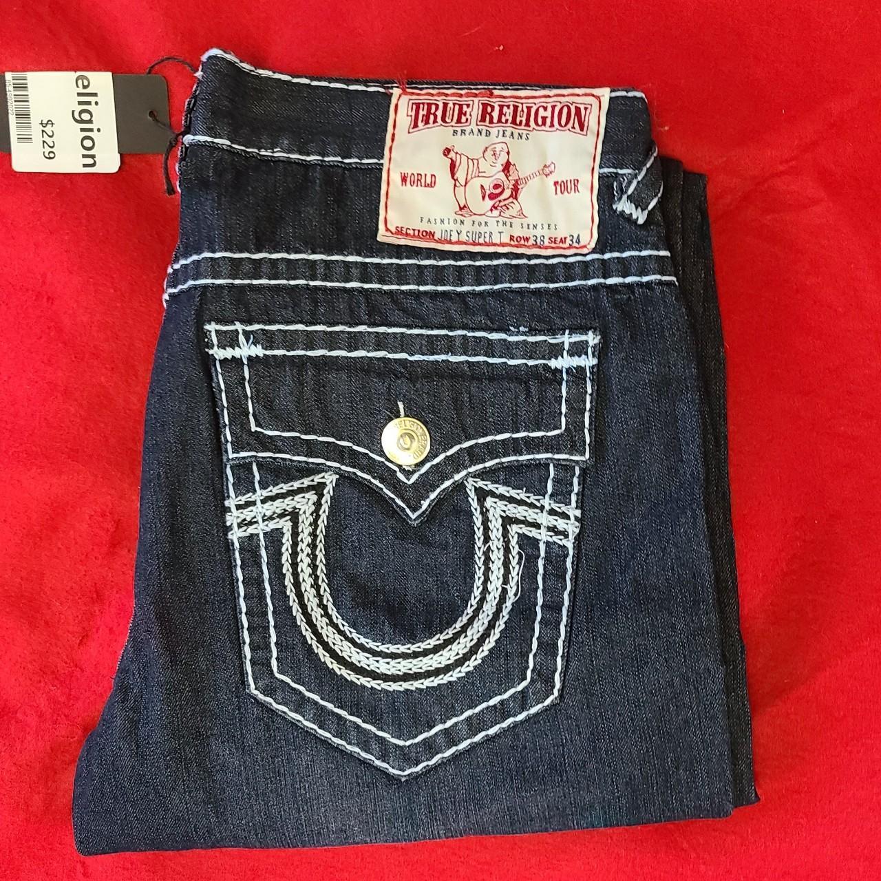 True religion jeans joey super t 38x34 size with 3... - Depop