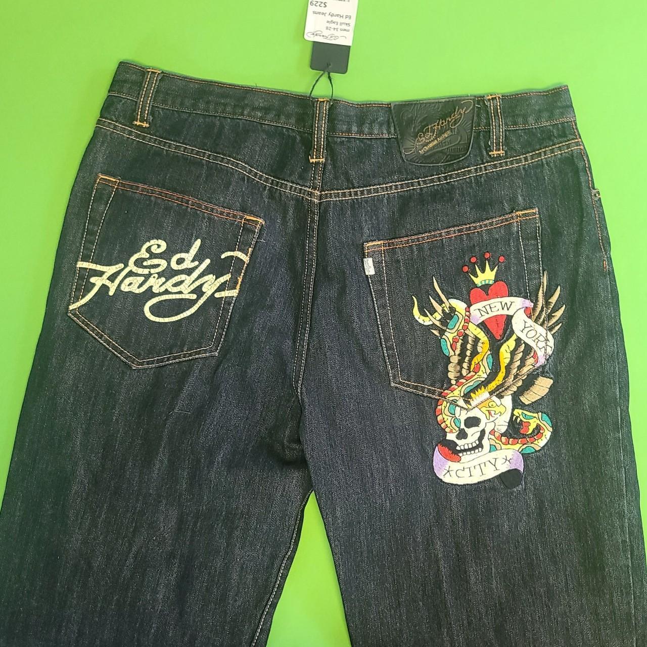 Ed hardy jeans made in USA Eagle and skull... - Depop