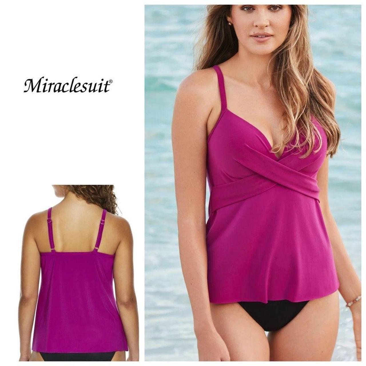 NEW. Miraclesuit Allura fuchsia tankini top. Look