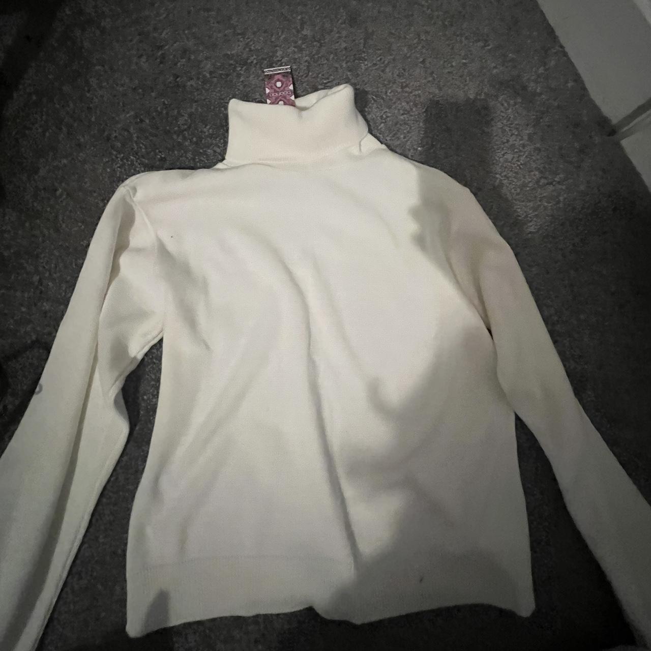boohoo cream turtle neck jumper Depop