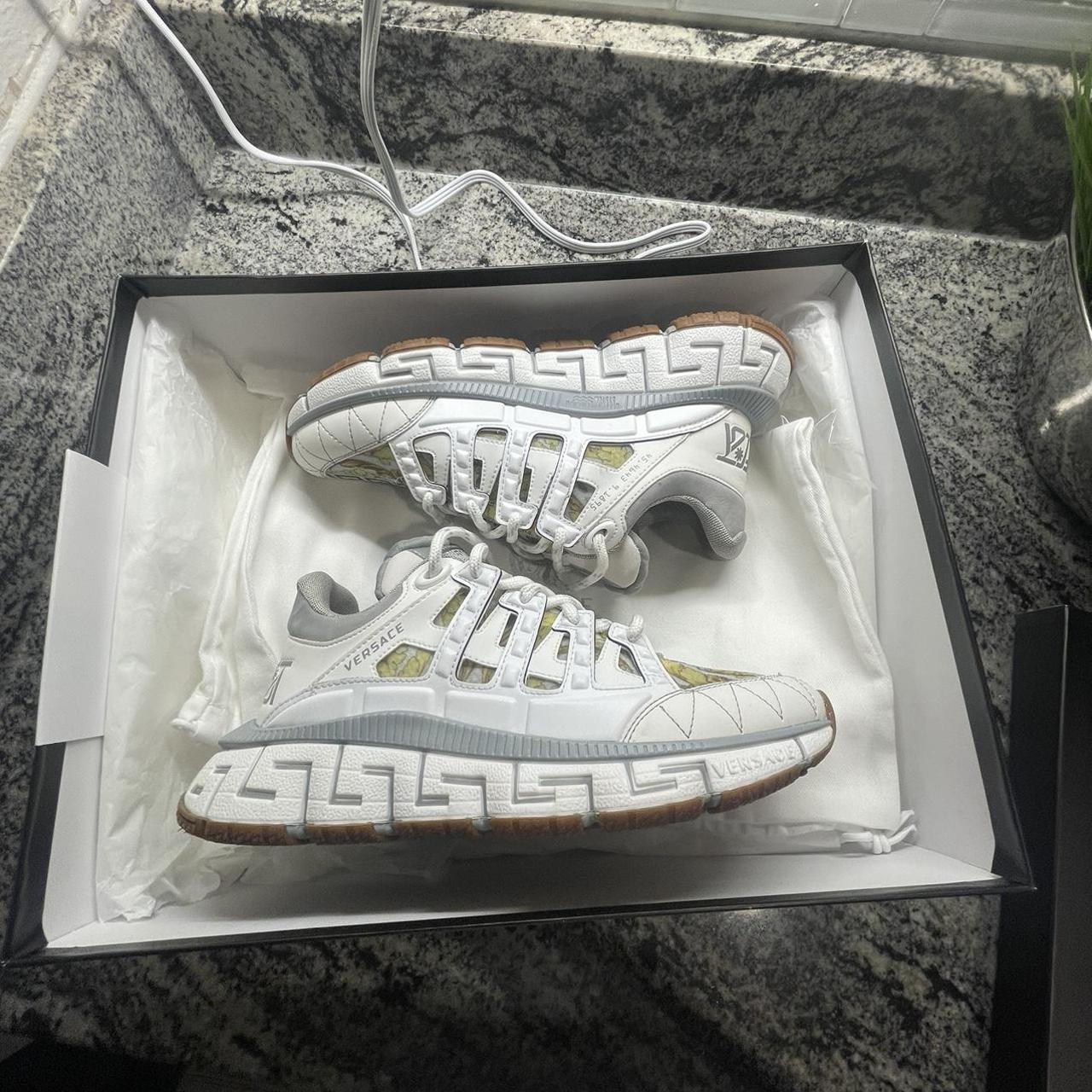 Versace Women\'s White and Gold Trainers