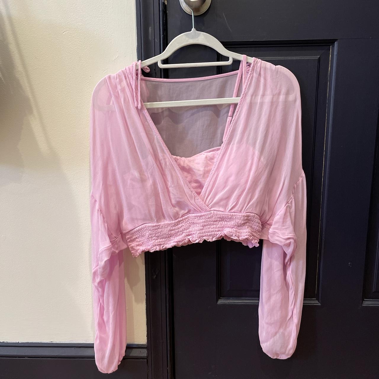 Anthropologie Women's Pink Blouse | Depop