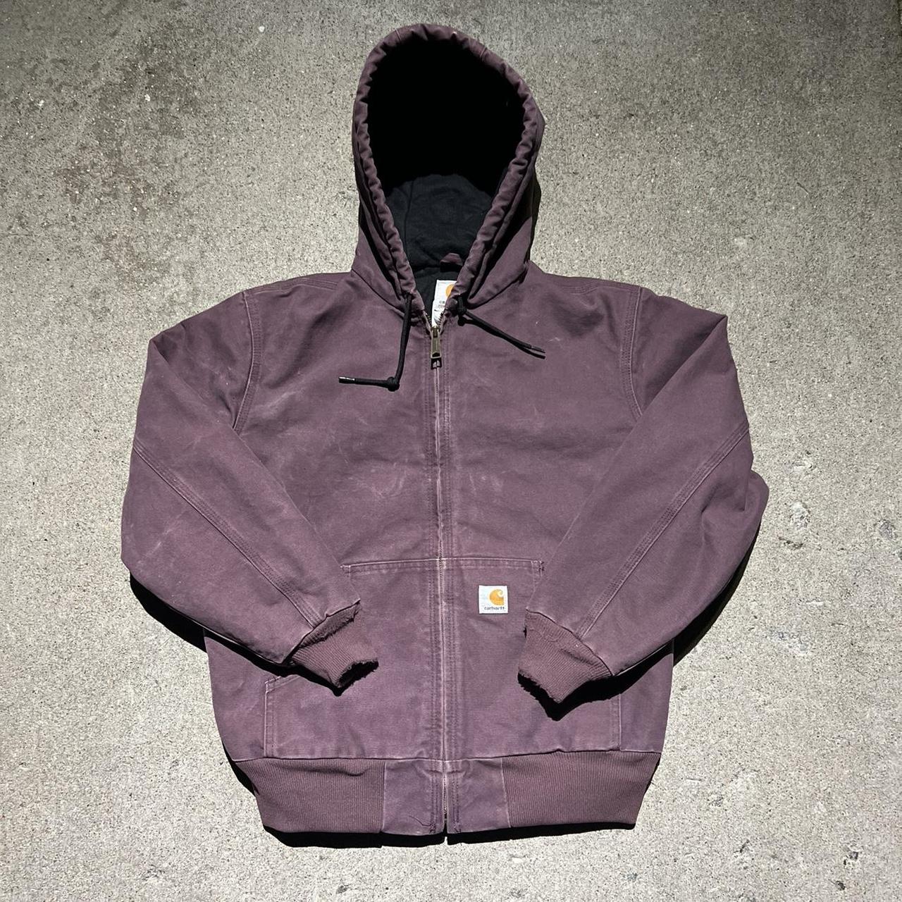 Beautifully Faded Plum Colored Carhartt Jacket... - Depop