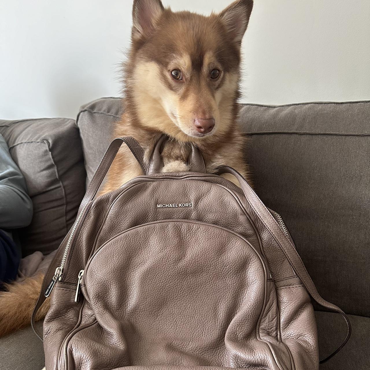 Michael Kors Tan genuine leather backpack backpack Depop