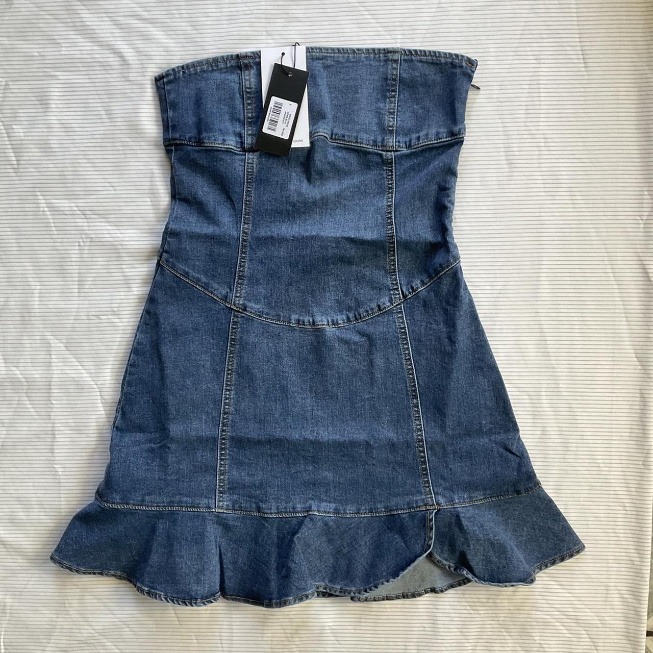 Strapless Blue Jean Mini Dress ⋆ ˚｡⋆୨୧˚ Details ⋆... - Depop