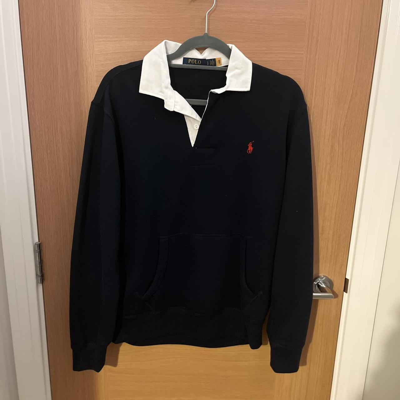 Ralph Lauren navy rugby shirt with pockets - size... - Depop