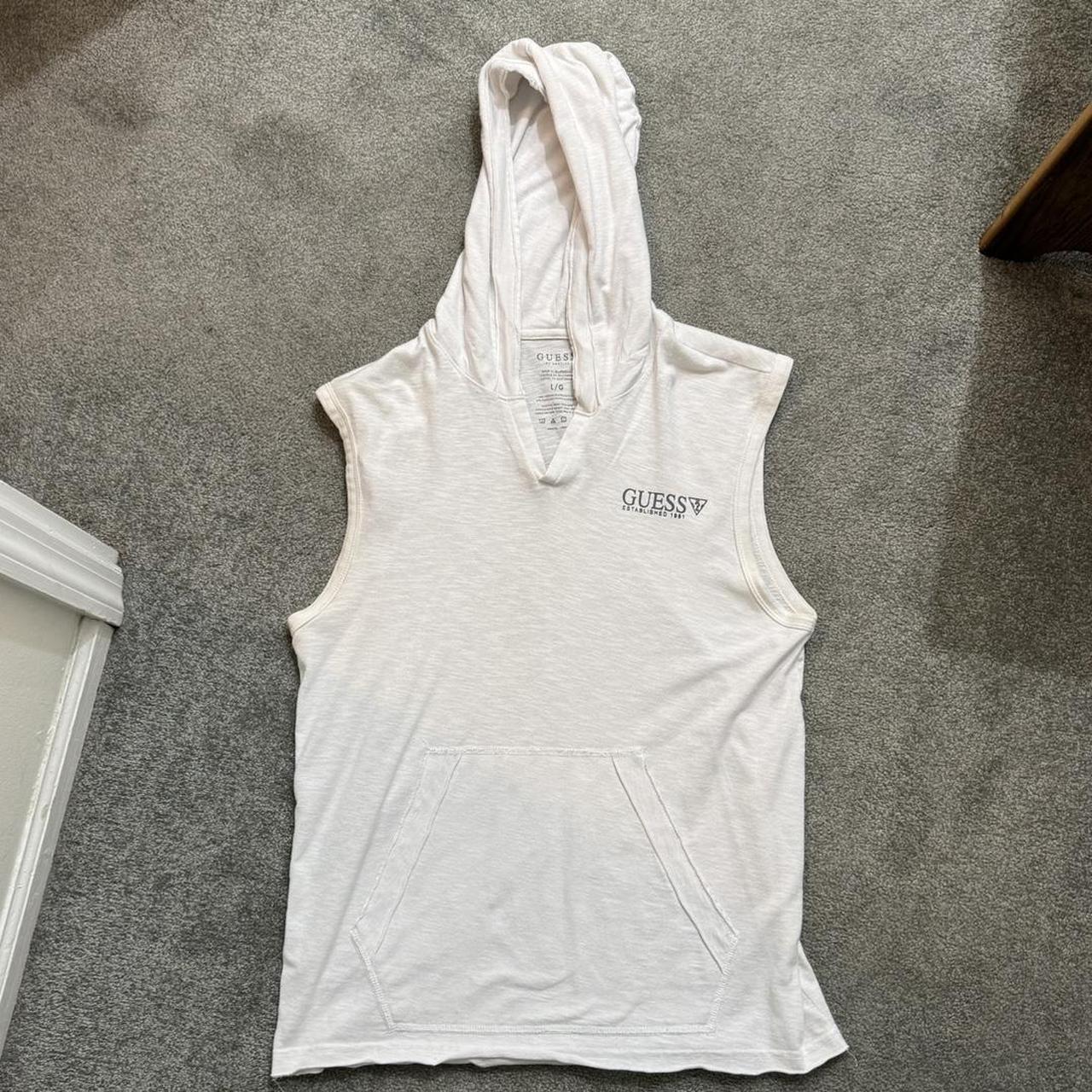 Guess sleeveless hoodie hotsell