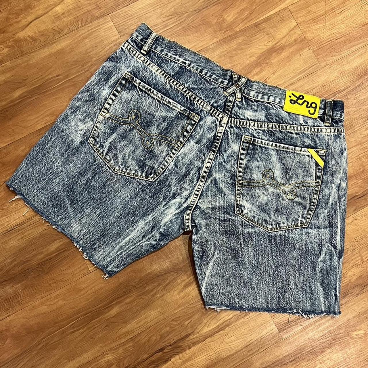 Vintage LRG Acid Wash Cut Off Jean Shorts Size 38 Depop   P0 