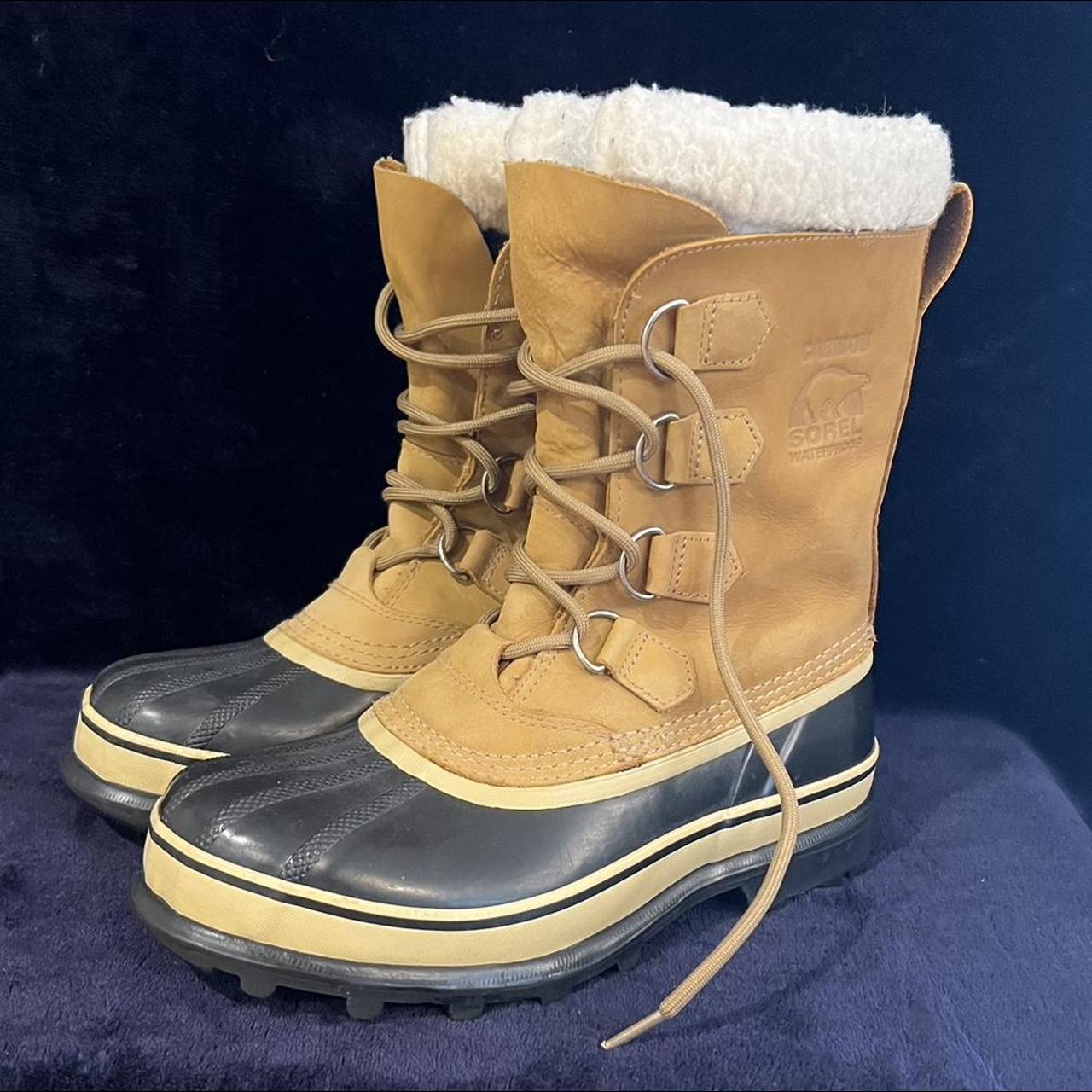  Sorel Mens’s Caribou winter boot tan wool... Depop