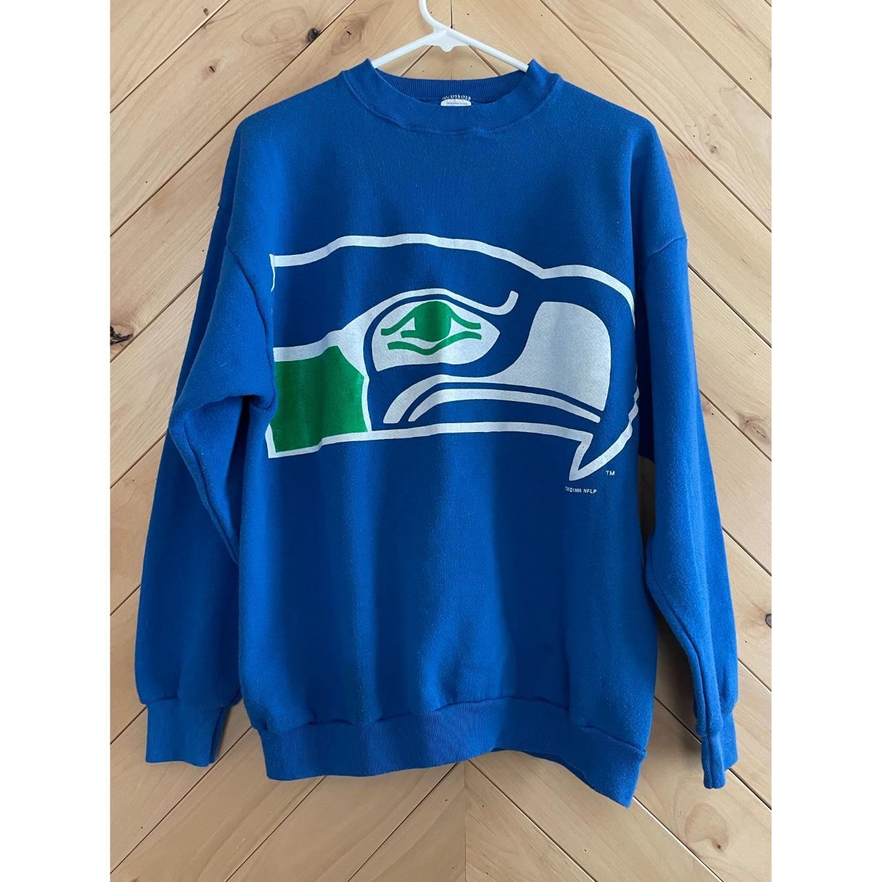 Vintage Seahawks Pullover Good condition-minor tear - Depop