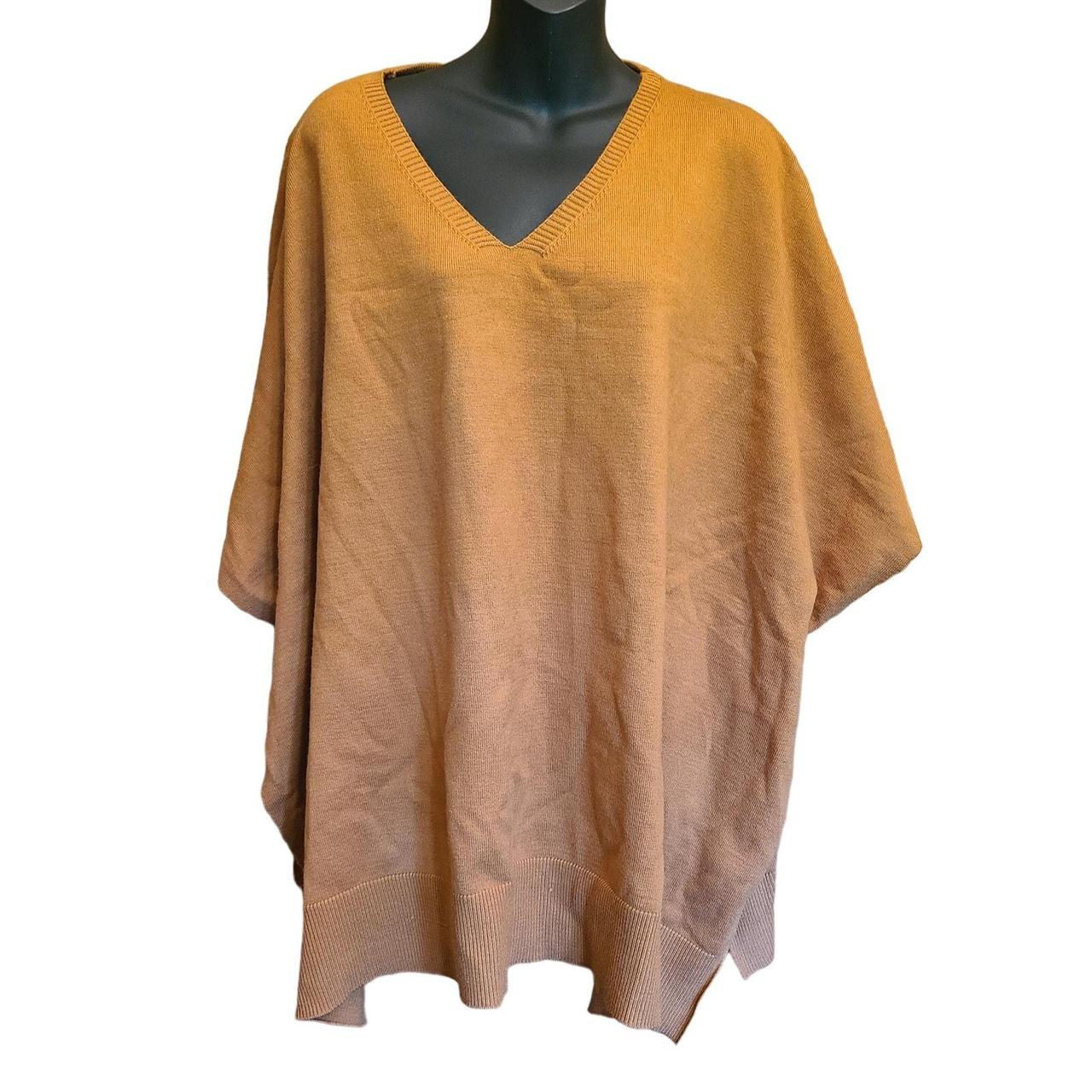 Womans camel tan color poncho sweater light weight. Depop