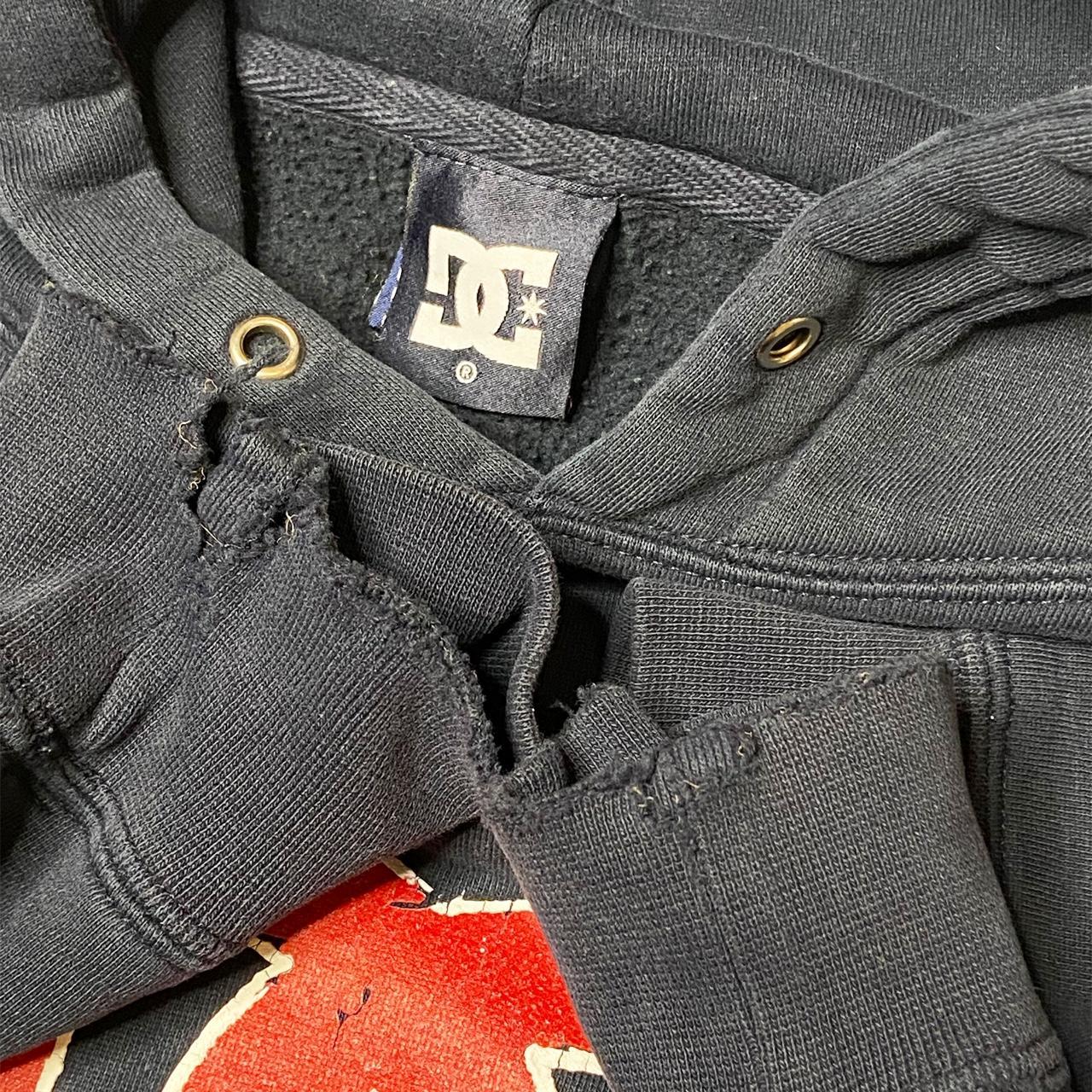 DC Shoes Men's Navy and Red Hoodie | Depop