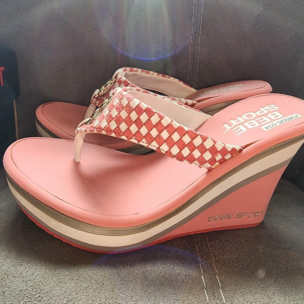 Women's White and Pink Sandals | Depop