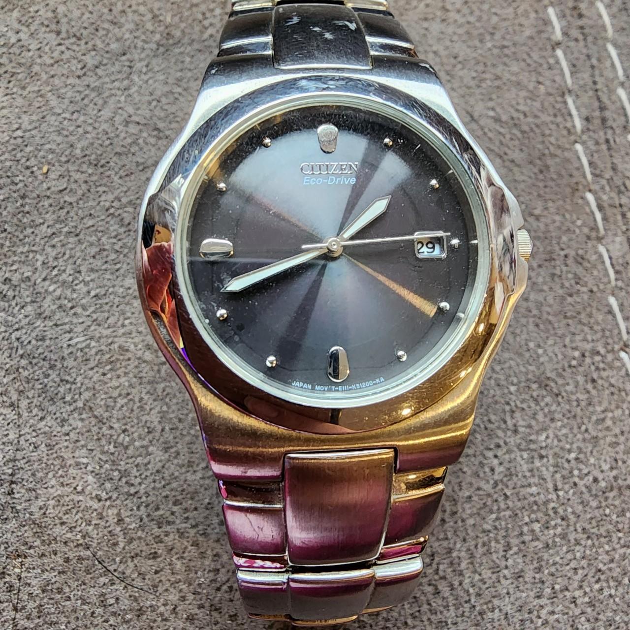 Citizen Men's Black and Silver Watch | Depop