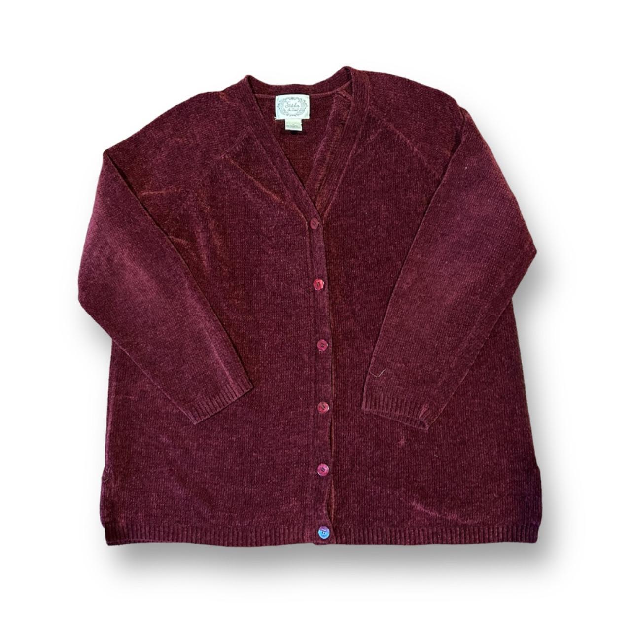 burgundy chunky cardigan