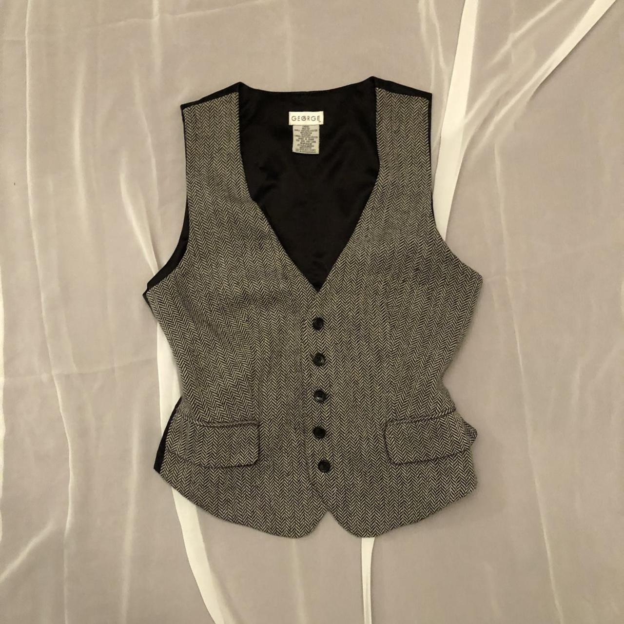 Women's Black and Grey Vest Depop