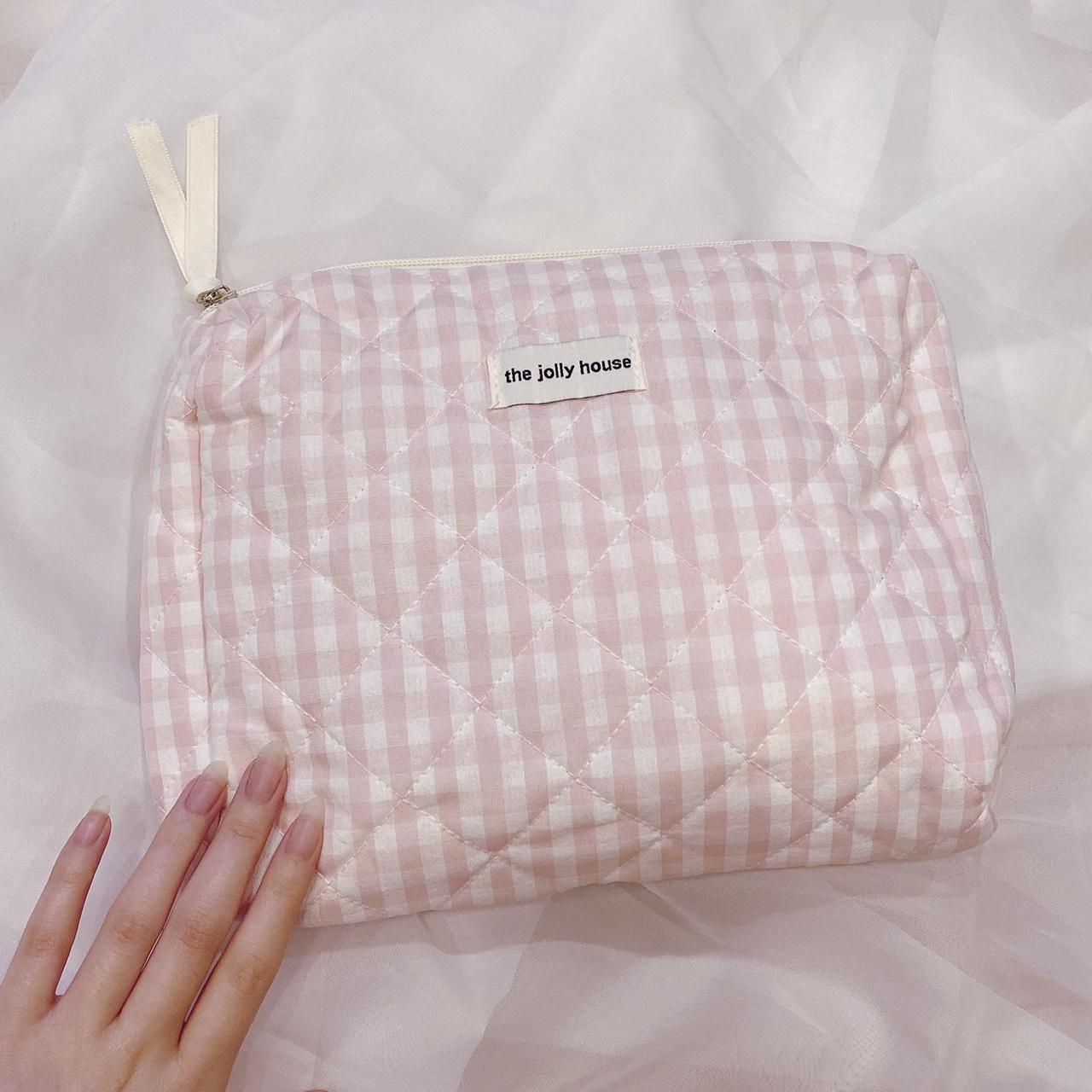 Pink Gingham Plaid Coquette Cottagecore Makeup... - Depop